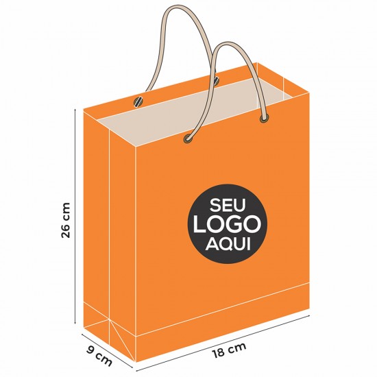 106 - Sacola de Papel Duplex Personalizada de 26x18x9cm 106 - Sacola de Papel Duplex Personalizada de 26x18x9cm