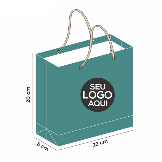 205 - Sacola de Papel Offset Personalizada de 20x22x8cm 205 - Sacola de Papel Offset Personalizada de 20x22x8cm