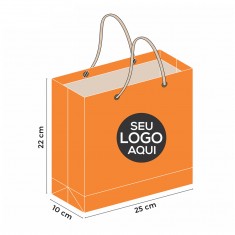 215 - Sacola de Papel Duplex Personalizada de 22x25x10cm 