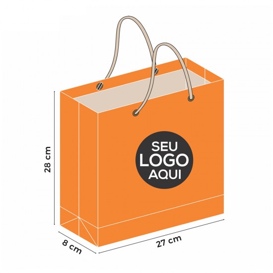 222 - Sacola de Papel Duplex Personalizada de 28x27x8cm 222 - Sacola de Papel Duplex Personalizada de 28x27x8cm