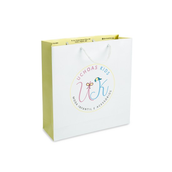 222 - Sacola de Papel Duplex Personalizada de 28x27x8cm 222 - Sacola de Papel Duplex Personalizada de 28x27x8cm