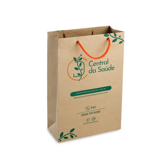 312 - Sacola de Papel Kraft Personalizada de 34x22x10cm 312 - Sacola de Papel Kraft Personalizada de 34x22x10cm