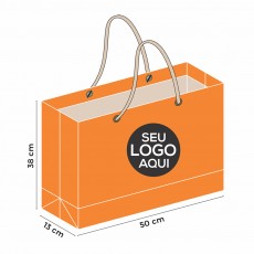 608 - Sacola de Papel Duplex Personalizada de 38x50x13cm