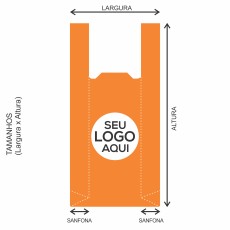 Sacola Plástica Alça Camiseta Personalizada 36x49cm x 0,10