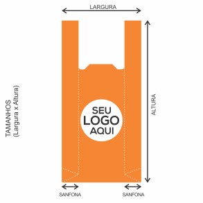 Sacola Plástica Alça Camiseta Personalizada 40x50cm x 0,09 