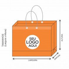 Sacola Plástica Alça Cordão Personalizada 45x37+14cm x 0,20