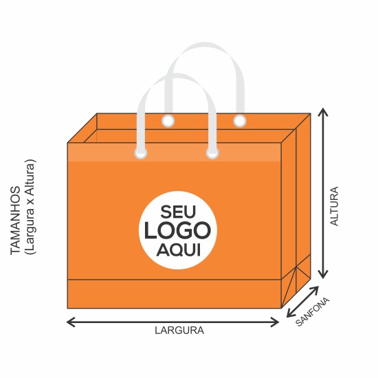 Sacola Plástica Alça PVC Personalizada 50x39x14cm x 0,25 Sacola Plástica Alça PVC Personalizada 50x39x14cm x 0,25