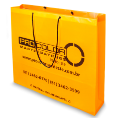 Sacola Plástica Alça Cordão Personalizada 57x50+11cm x 0,20