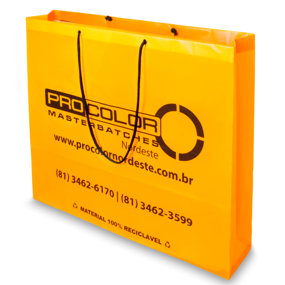 Sacola Plástica Alça Cordão Personalizada 57x50+11cm x 0,20