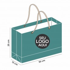 405 - Sacola de Papel Offset Personalizada de 25x35x12cm 
