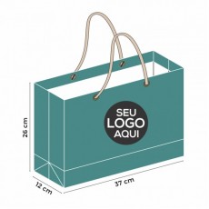 406 - Sacola de Papel Offset Personalizada de 26x37x12cm 
