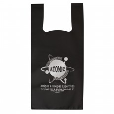 Sacola Plástica Alça Camiseta Personalizada 39x50cm x 0,20