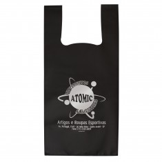 Sacola Plástica Alça Camiseta Personalizada 39x50cm x 0,20
