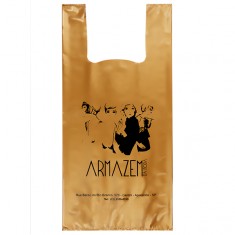 Sacola Plástica Alça Camiseta Personalizada 45x60cm x 0,13