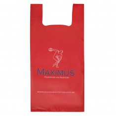 Sacola Plástica Alça Camiseta Personalizada 46x70cm x 0,12 