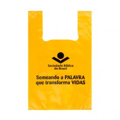 Sacola Plástica Alça Camiseta Personalizada 51x49cm x 0,17