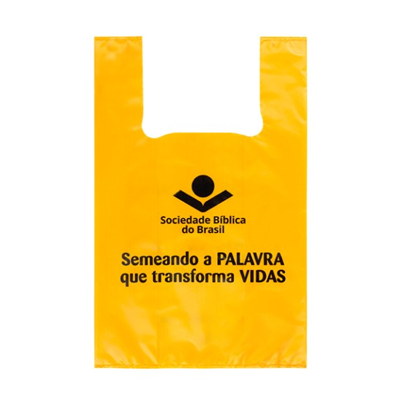 Sacola Plástica Alça Camiseta Personalizada 51x49cm x 0,17