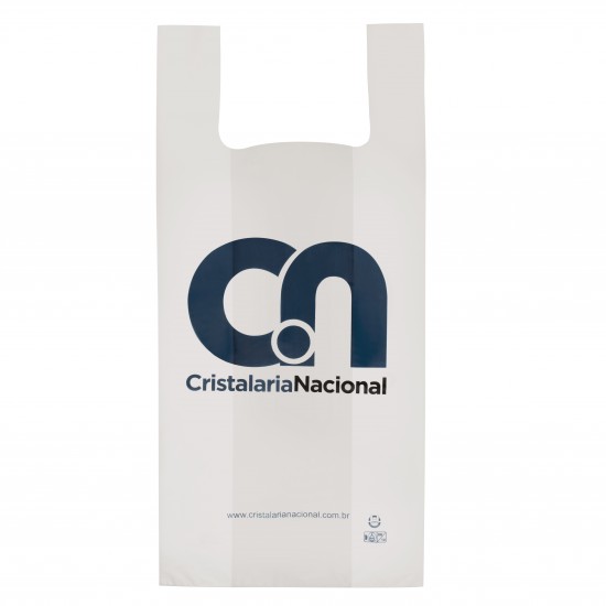 Sacola Plástica Alça Camiseta Personalizada 32x70cm x 0,12 Sacola Plástica Alça Camiseta Personalizada 32x70cm x 0,12