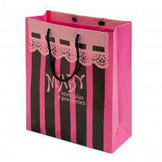 Sacola Plástica Alça Cordão Personalizada 23x27+10cm x 0,20