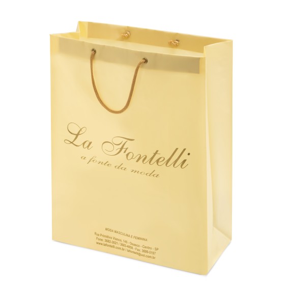 Sacola Plástica Alça Cordão Personalizada 32x40+13cm x 0,20