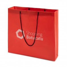 Sacola Plástica Alça Cordão Personalizada 40x36+10cm x 0,20