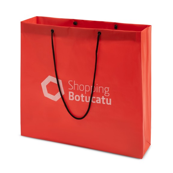 Sacola Plástica Alça Cordão Personalizada 40x36+10cm x 0,20