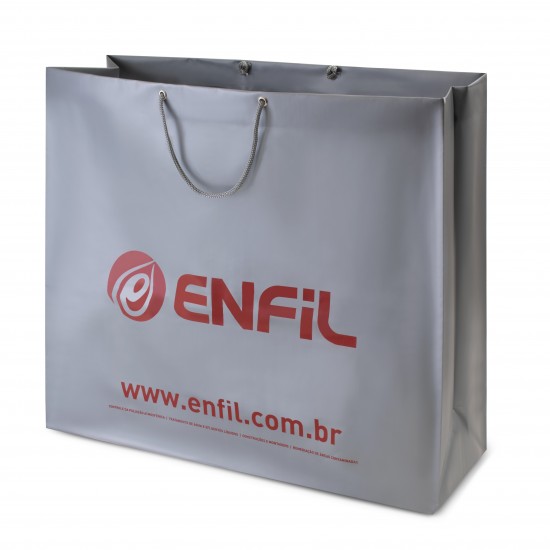 Sacola Plástica Alça Cordão Personalizada 50x43x17cm x 0,20 Sacola Plástica Alça Cordão Personalizada 50x43x17cm x 0,20
