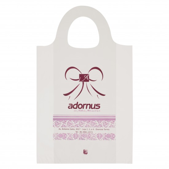 Sacola Plástica Alça Mini Tiracolo Personalizada 30x50cm x 0,10 Sacola Plástica Alça Mini Tiracolo Personalizada 30x50cm x 0,10