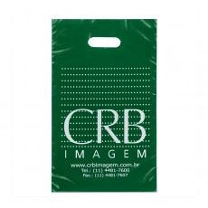 Sacola Plástica Alça Vazada Personalizada 29x48cm x 0,15 