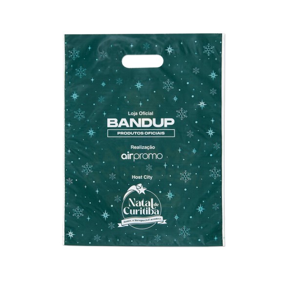 Sacola Plástica Alça Vazada 45x35cm Personalizada Natal Sacola Plástica Alça Vazada 45x35cm Personalizada Natal