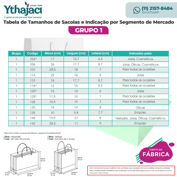 310 - Sacola de Papel Kraft Personalizada de 24x35x10,5cm 