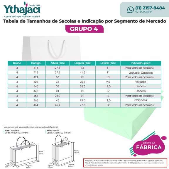 310 - Sacola de Papel Kraft Personalizada de 24x35x10,5cm 