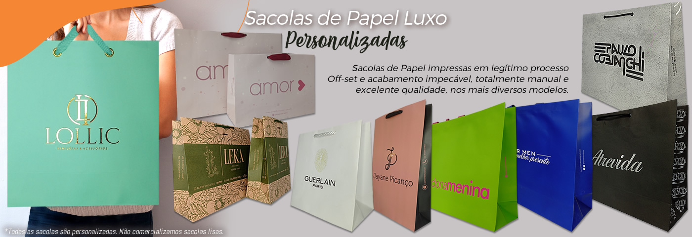 Sacolas de Papel Personalizadas Luxo