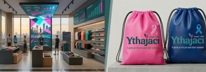 Sacolas Tipo Mochila para Campanhas de Outubro Rosa e Novembro Azul em Academias